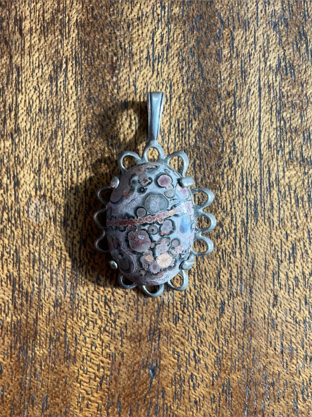 Leopard Skin Jasper Stone Pendant with Sterling Silver Setting, Signed NWOT - Picture 10 of 10